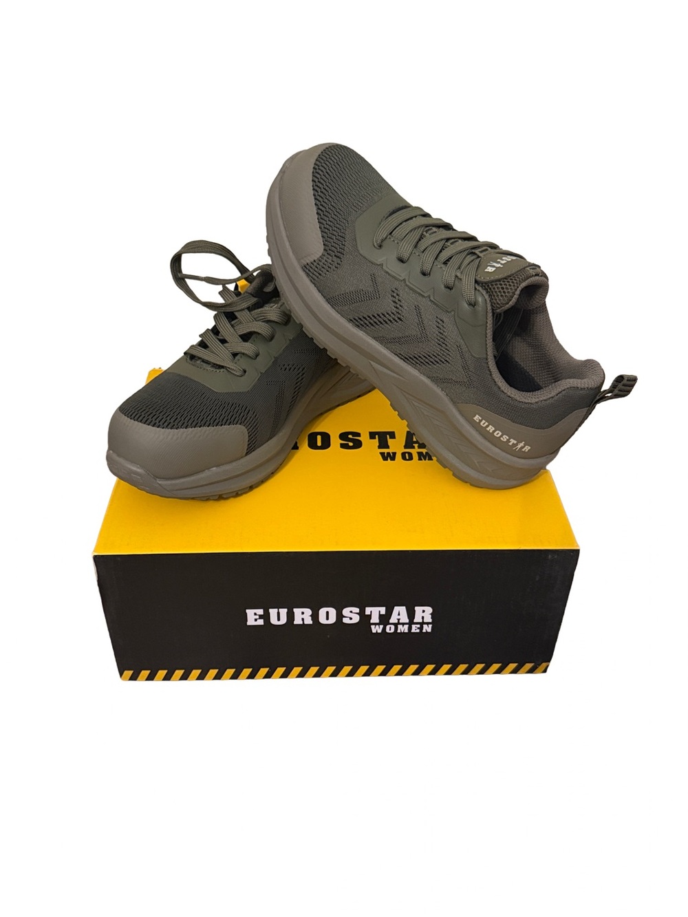 Woman’s Eurostar steel toe slip resistant work shoe.